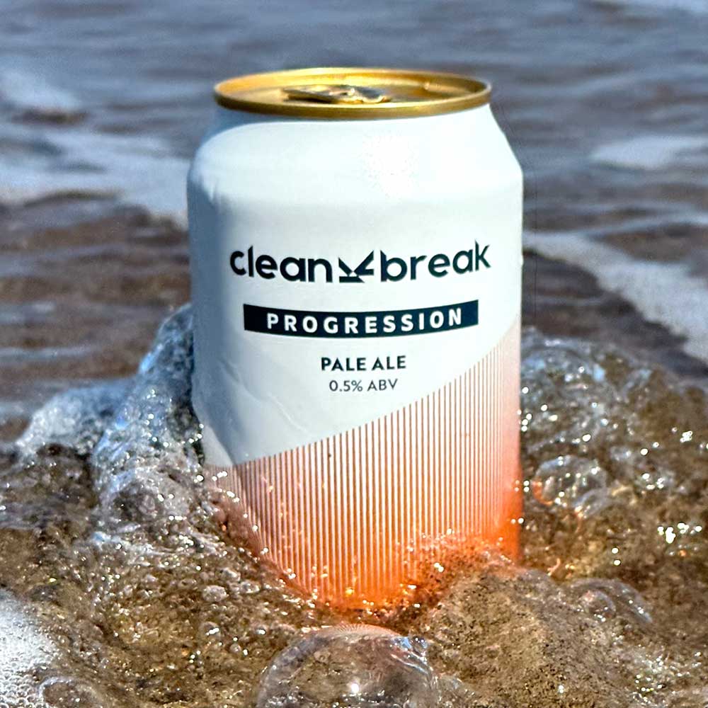 Beer can in water